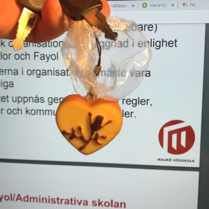 Nyckelring - Nyckelring i konstgjord brödskiva (mjuk material) med ” Chokladsås” på. Frakt 11