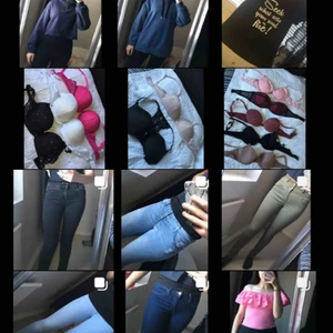  - Säljer detta! En croppad och en oversize hoodie. Många bh:n i olika storlekar i spets samt pärlor. Jeans och andra byxor i mjukare material, 3 olika t-shirts och en volangtopp i neonrosa färg. Hör av er för storlek, pris, tydligare bilder☺️🛍 