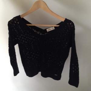 Hollister, navy blue see through cropped sweater