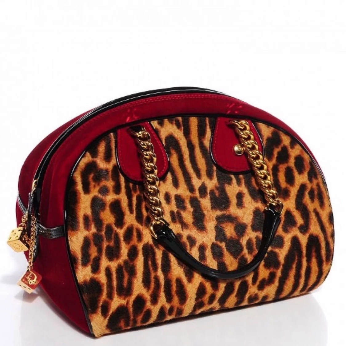 CHRISTIAN DIOR Calf Hair Leopard Velour Gambler Dice Bowler - 91