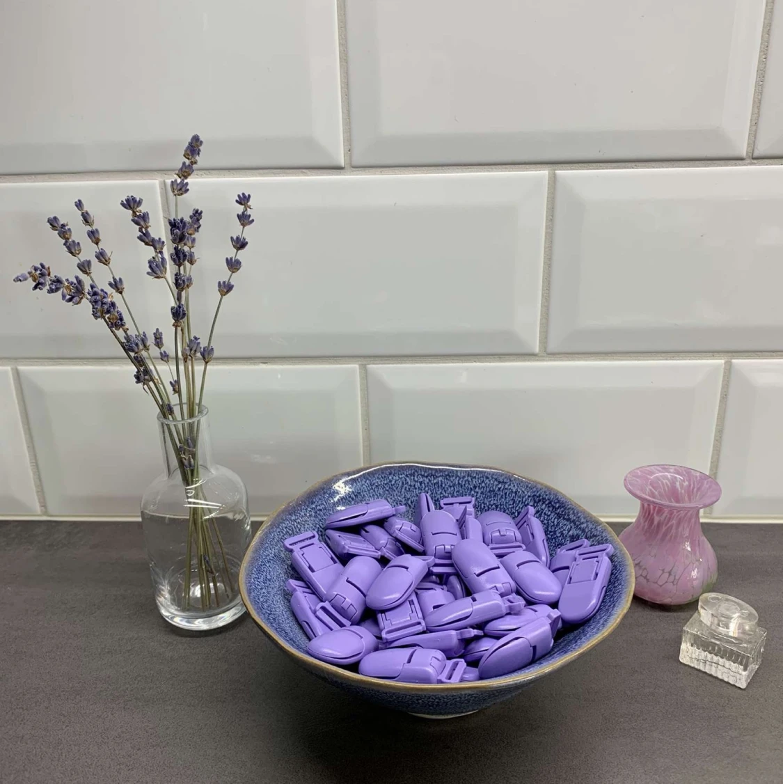 Lavender (lila), 10 st klämmor