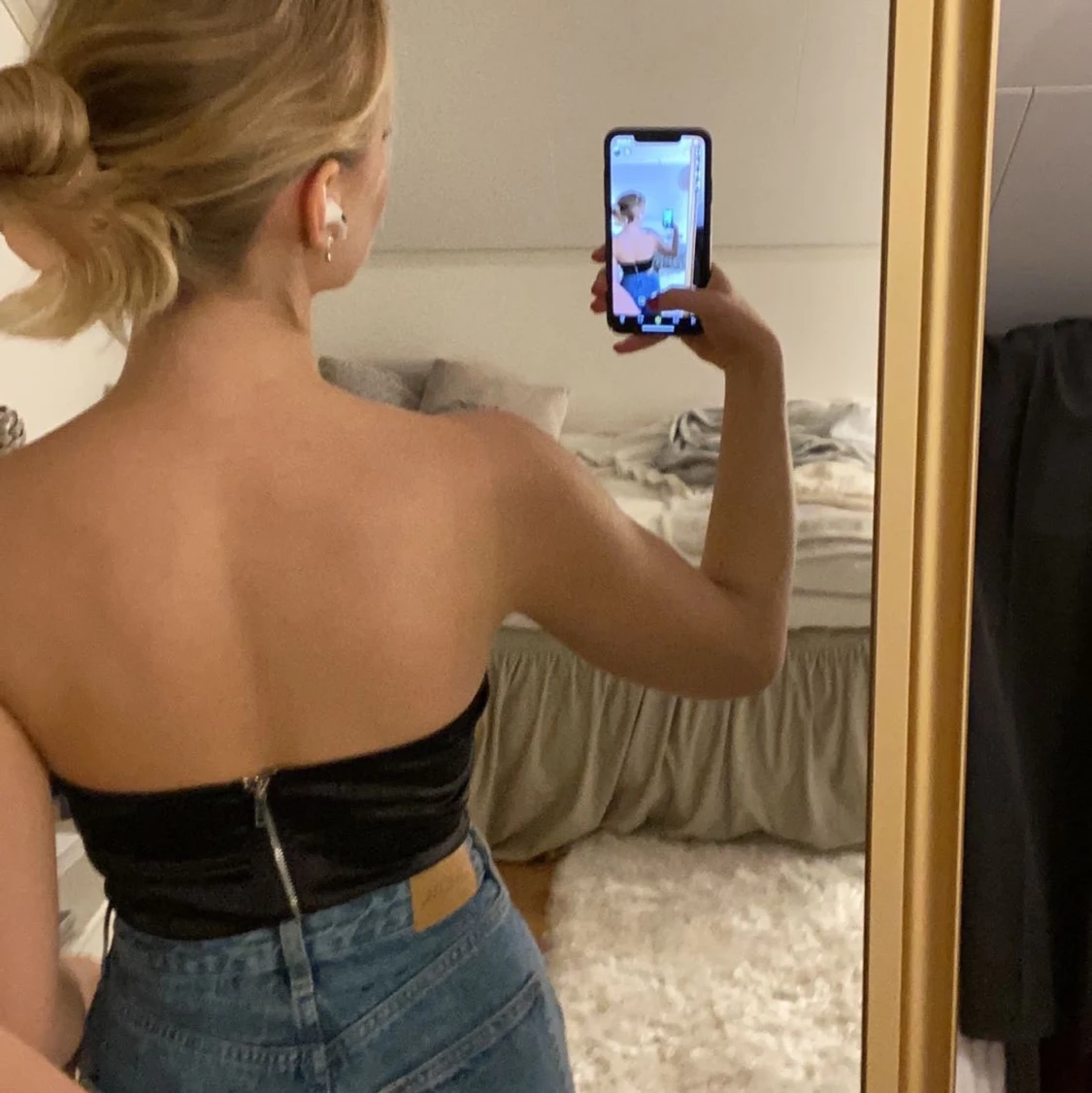 Black Satin Corset - 90