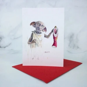 Christmas Gift card - Säljer detta kort med Dobby på. Inte mina bilder men kortet jag säljer är exakt samma (Kuvertet ingår såklart). Frakt tillkommer💕
