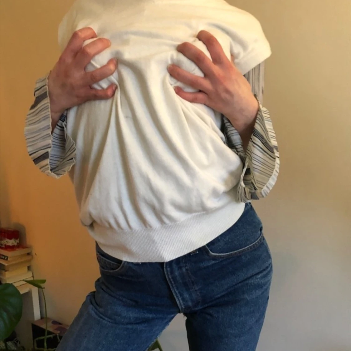 Vit sweater väst - 91