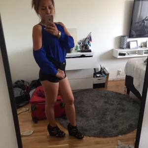  - Off shoulder Chiffon royal blue top free size fit to size XS To L 