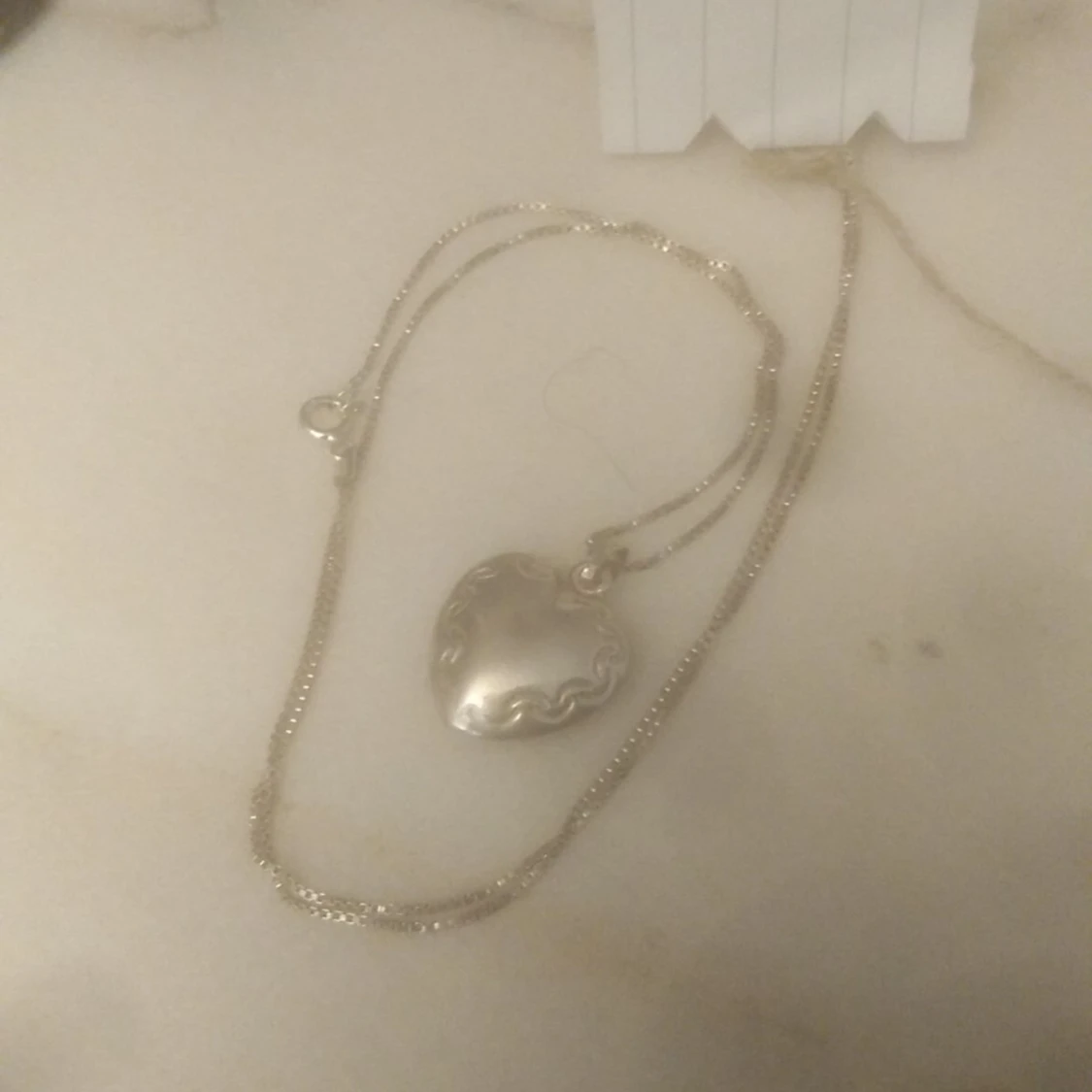 Silver chain necklace with heart pendent. Sterling silver 925. 