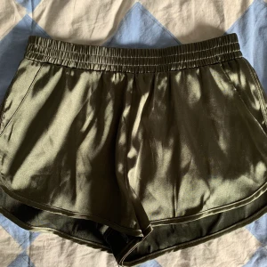 Glansiga Shorts - Gröna glansiga shorts. Använd typ en gång, inget fel på dem bara inte min smak. 