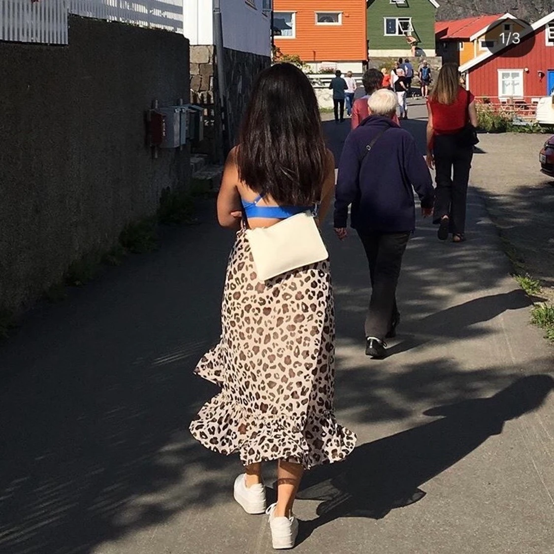 Leopardkjol med elastiskt band i midjan - 91