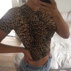 Kort topp med leopardmönster - En croppad topp från Zara i leopardmönster. Storlek M men skulle säga mer att den passar S då jag själv har S i vanliga fall. Kontakta gärna om du är intresserad! (Köparen står för frakten som ligger på ca 63 kr)
