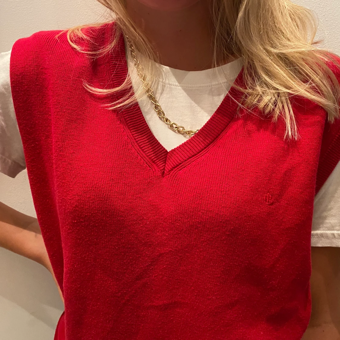 Stickad väst oversized