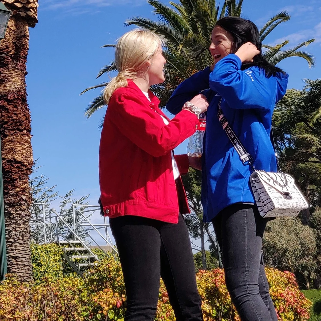 Oversized röd jeansjacka - 90