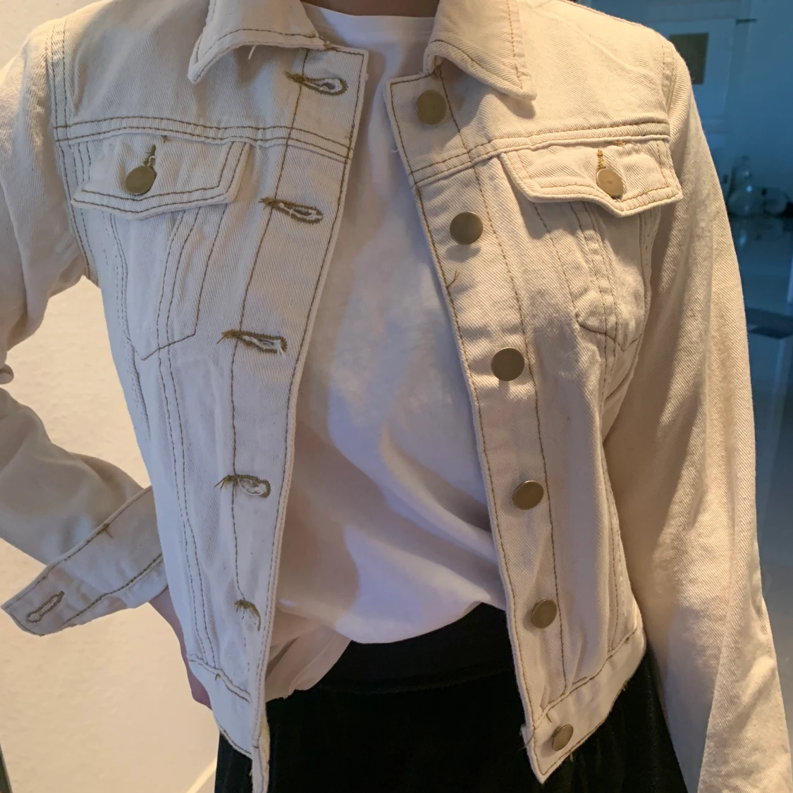 Beige jeansjacka (ecru)