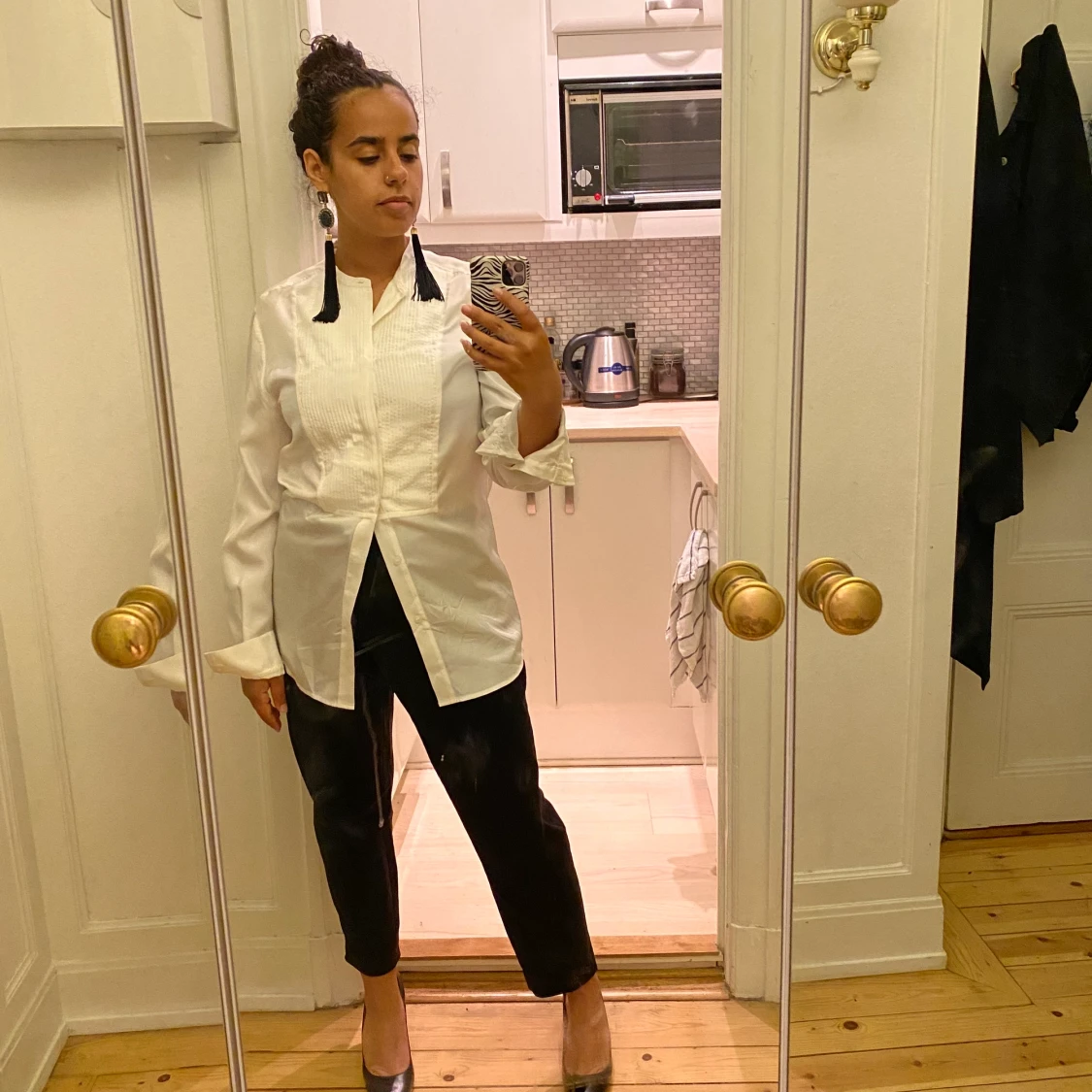 Giambattista Valli x HM white silk shirt - 90