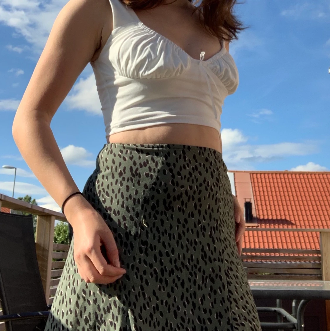 Vitt milkmaid linne