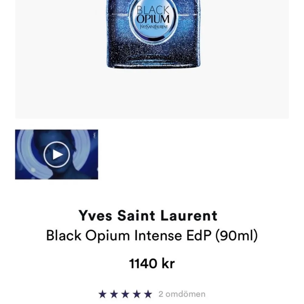 Yves Saint Laurent black opium intense 90 ml. Mer än 2/3 kvar.. Övrigt.