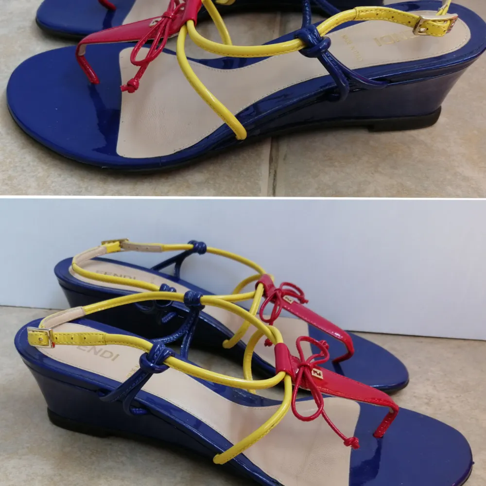 Fendi Women sandals, authentic , new, size 38, real size 37/ insole 24cm, high heels 4cm, write me for more info. Skor.