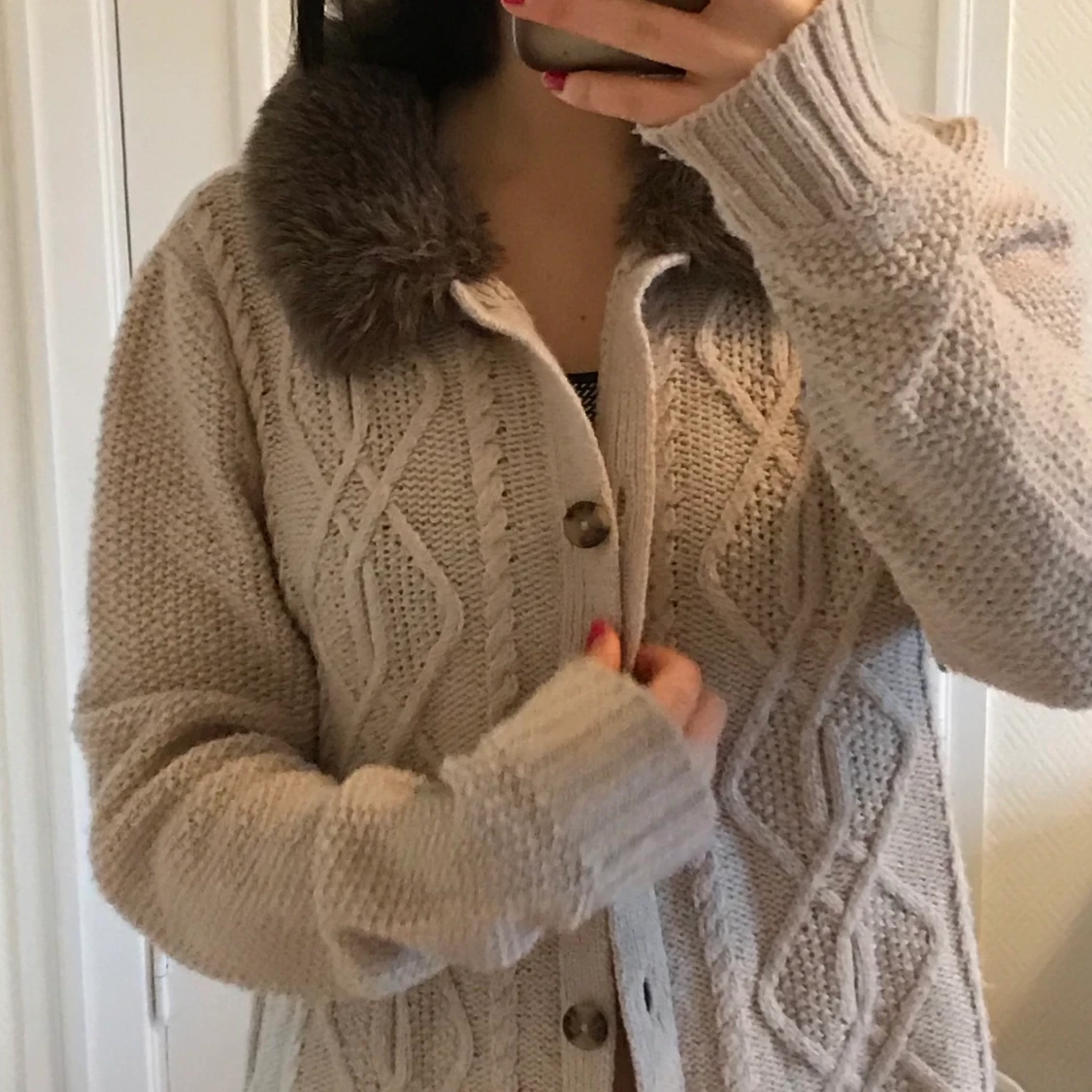 Tröja med faux fur