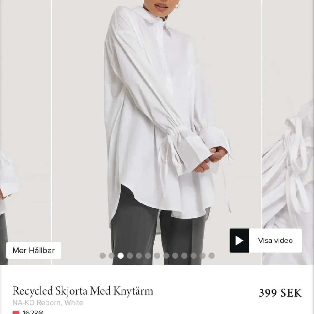 Så snygg oversized skjorta från NAKD med knyte i armarna! Storlek 38 🥰 Lånade bilder, kan givetvis skicka egna också! . Skjortor.