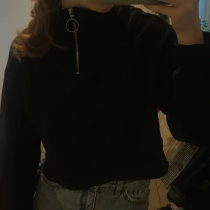 Sweatshirt med dragkedja  - Sweatshirt med dragkedja vid halsen ifrån HM. Använd 1 gång