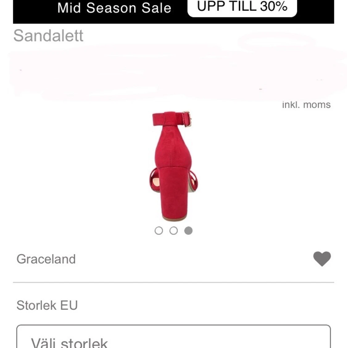 Röda sandalettklackar  - 91