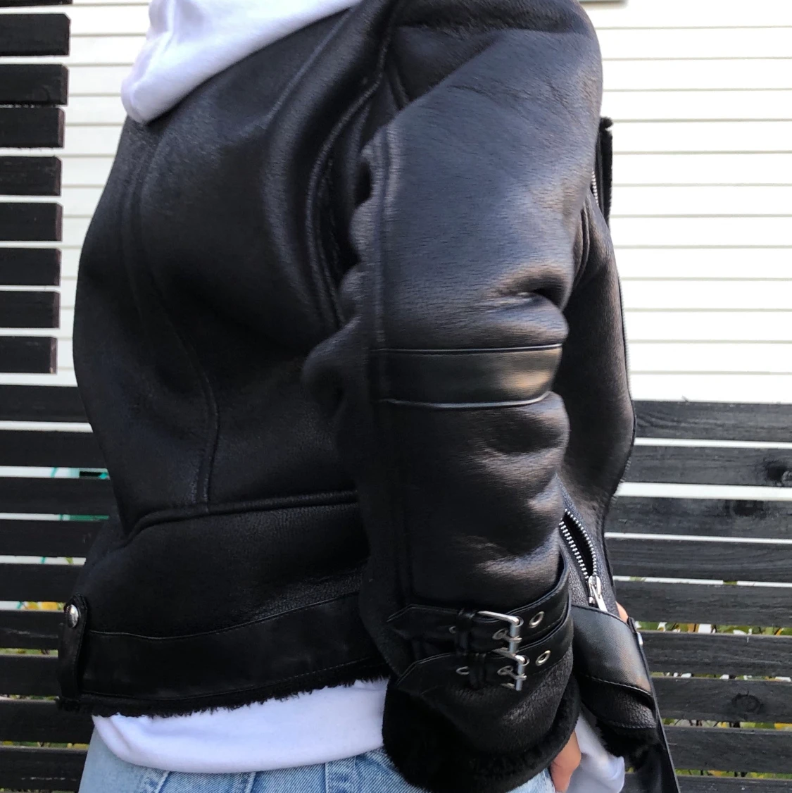 faux läder jacka  - 90