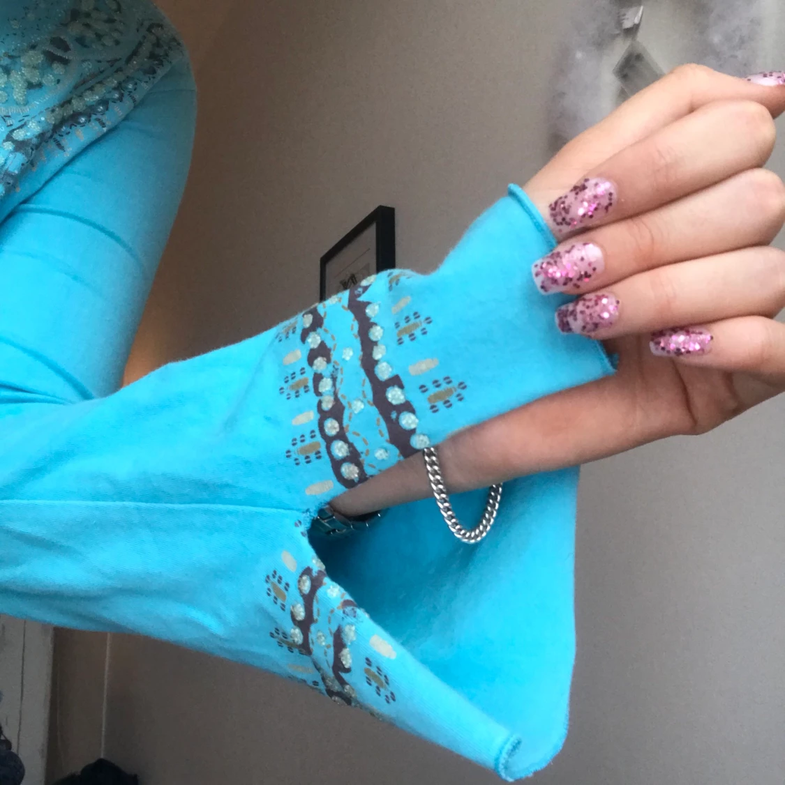 Blå långärmad tröja!  - 90