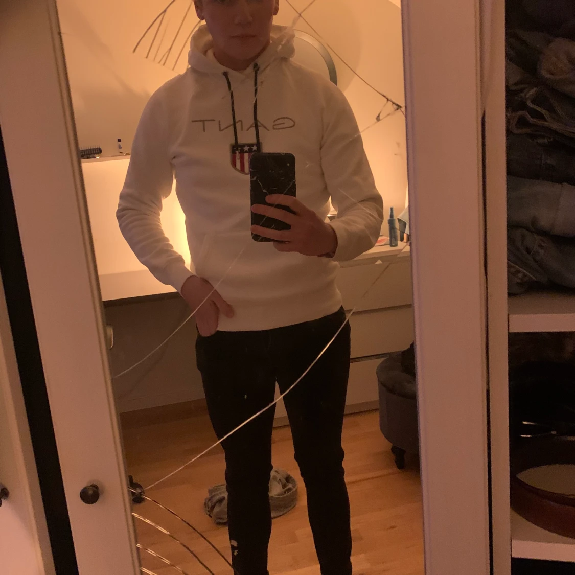 Gant hoodie vit - 90