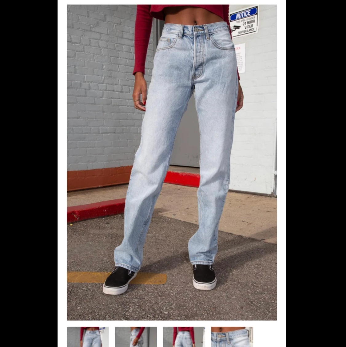 mid/low waist straight jeans