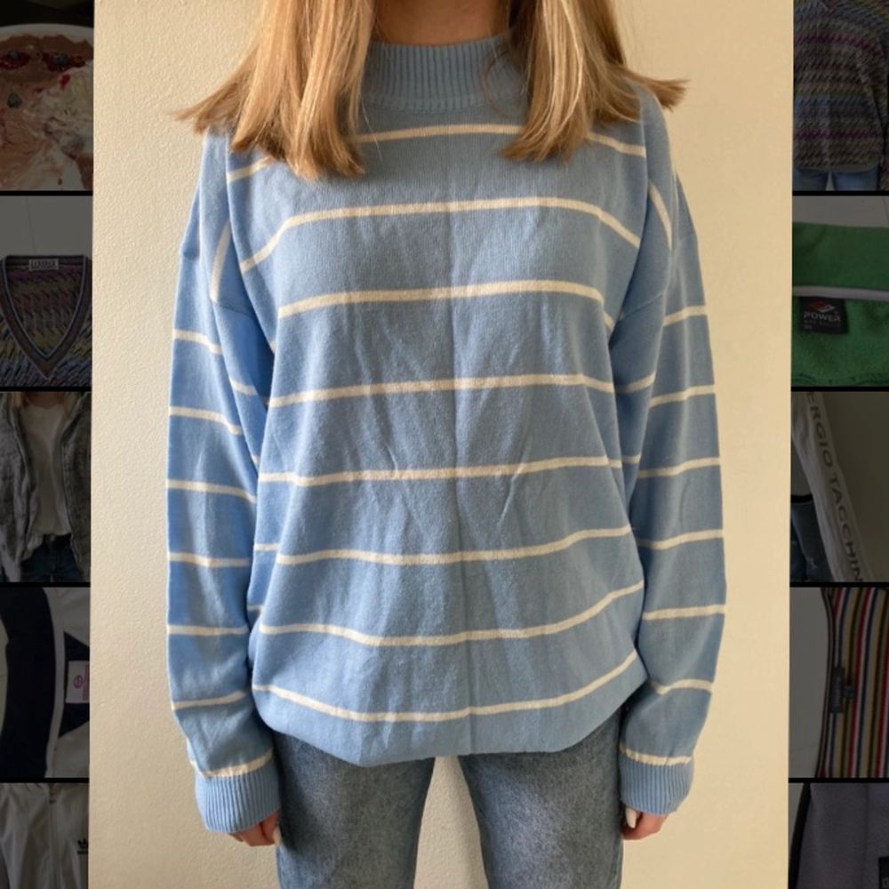 Blå randig tröja - Jeans & Byxor | Plick Second Hand