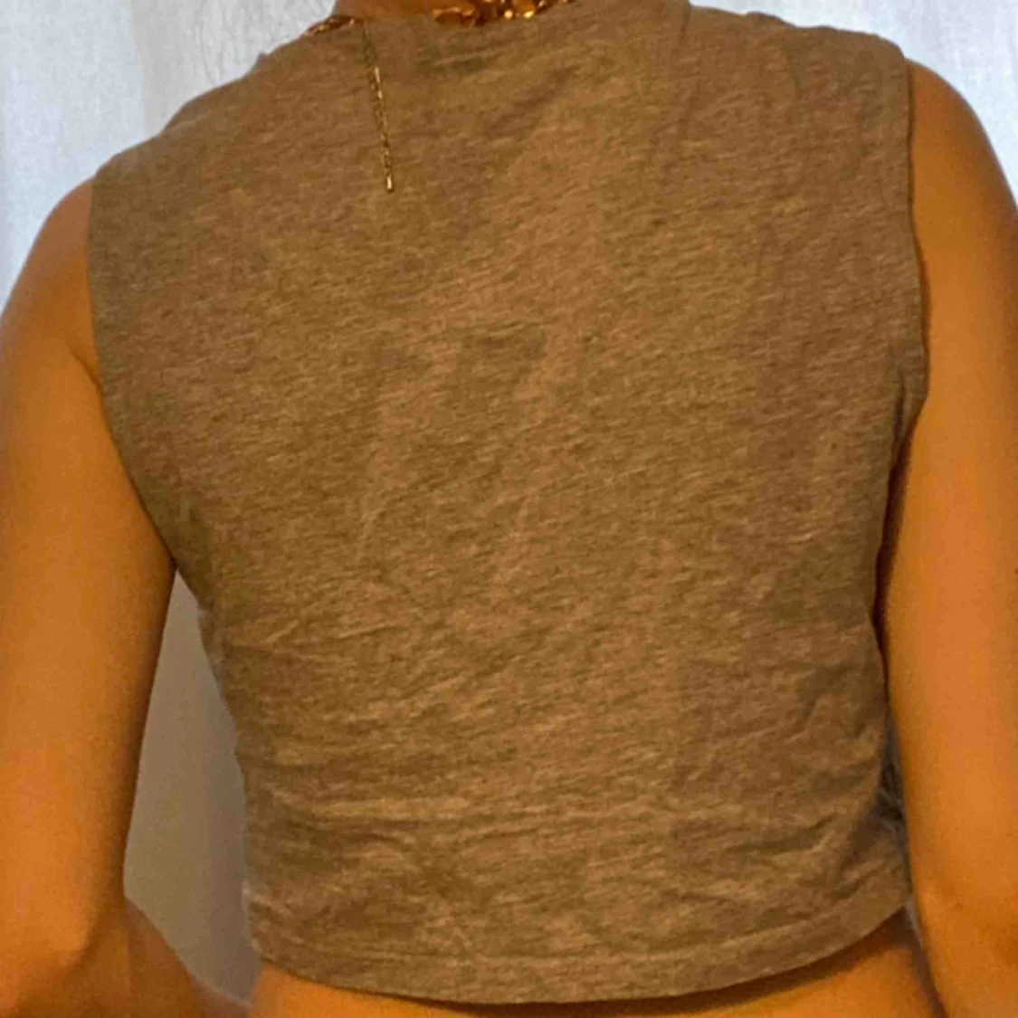 Croppat linne med tryck - 90