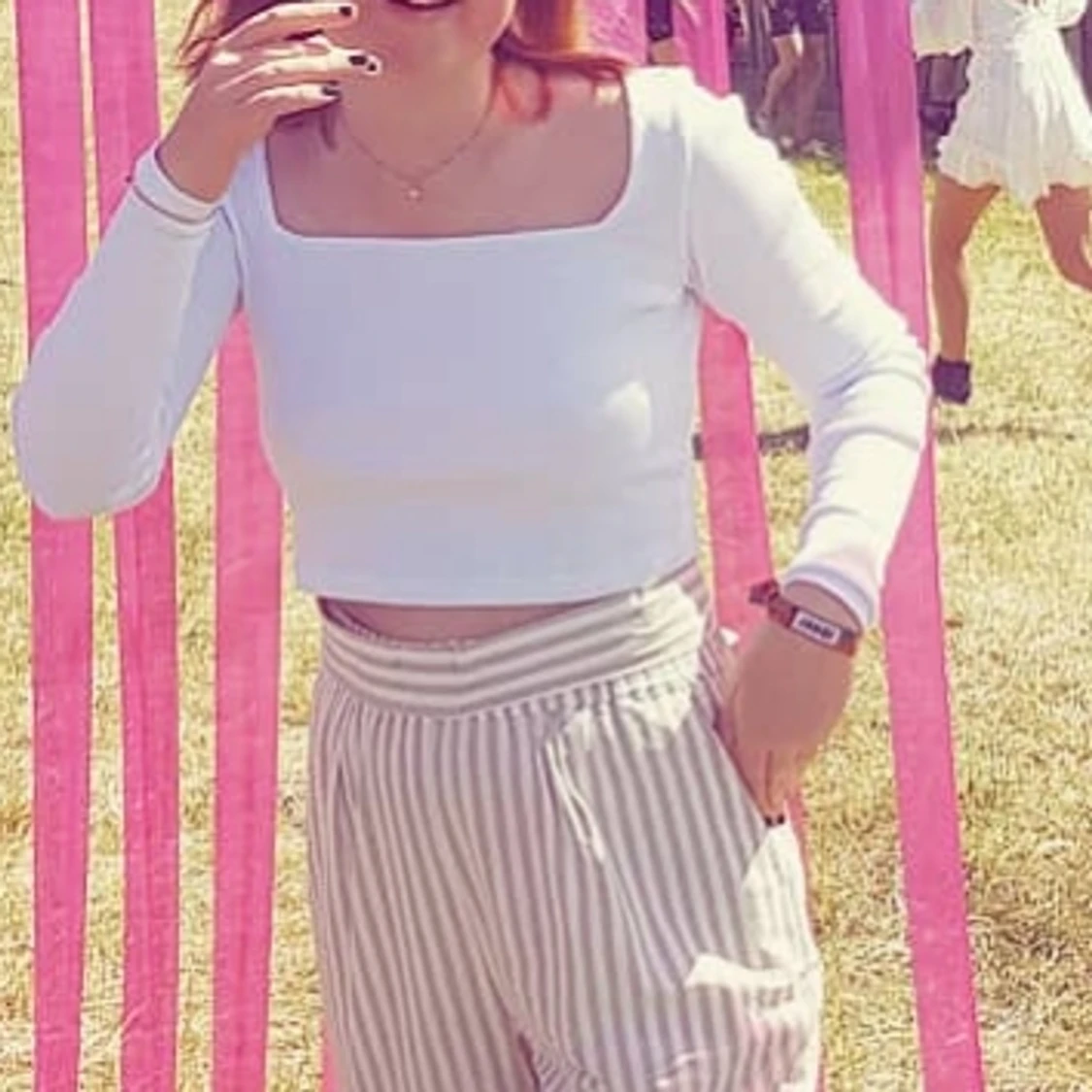 Croppad långärmad topp