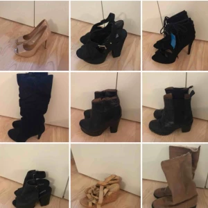  - Paketpris - 9 par skor - storlek 38! Flera av skorna är oanvända. Bland annat ett par Steve Madden, svarta stövlar i äkta mocka, beiga och svarta pumps. Finns att hämta på Kungsholmen. 