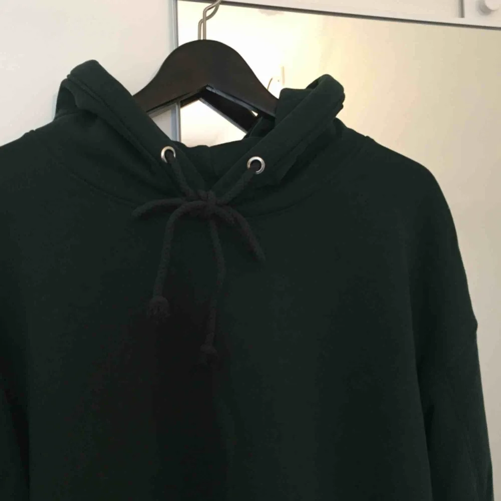 mörkgrön mysig hoodie från weekday! köpt förra vintern, endast använd ett par ggr, perfekt skick! pris kan diskuteras!. Hoodies.