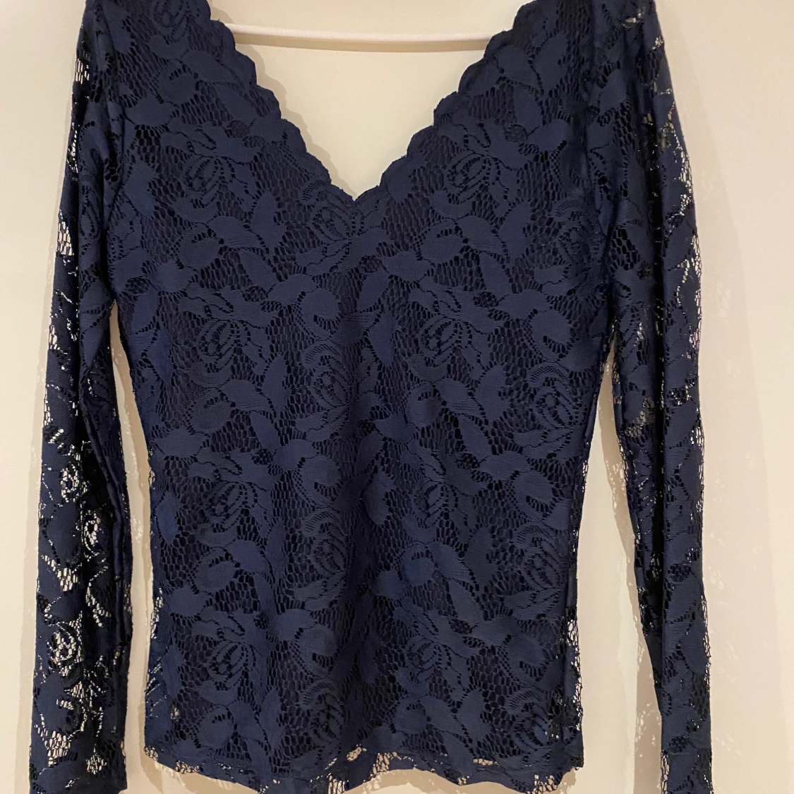 Blå tröja spets, ny, small