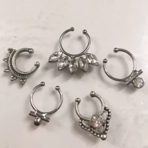  - 5 silvriga septums, 65 kr inkl frakt :)