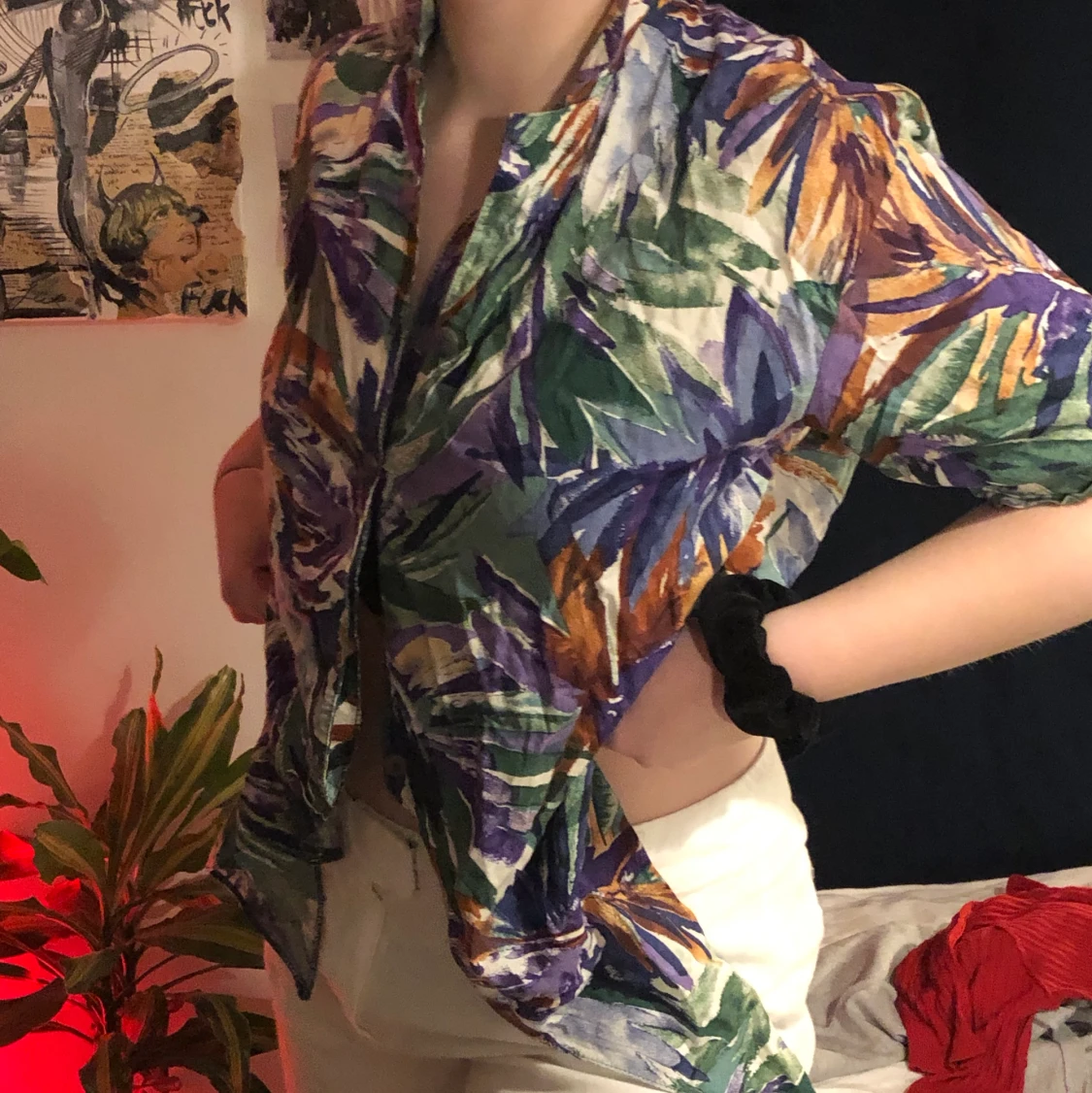 Färgglad knyt skjorta  - 90