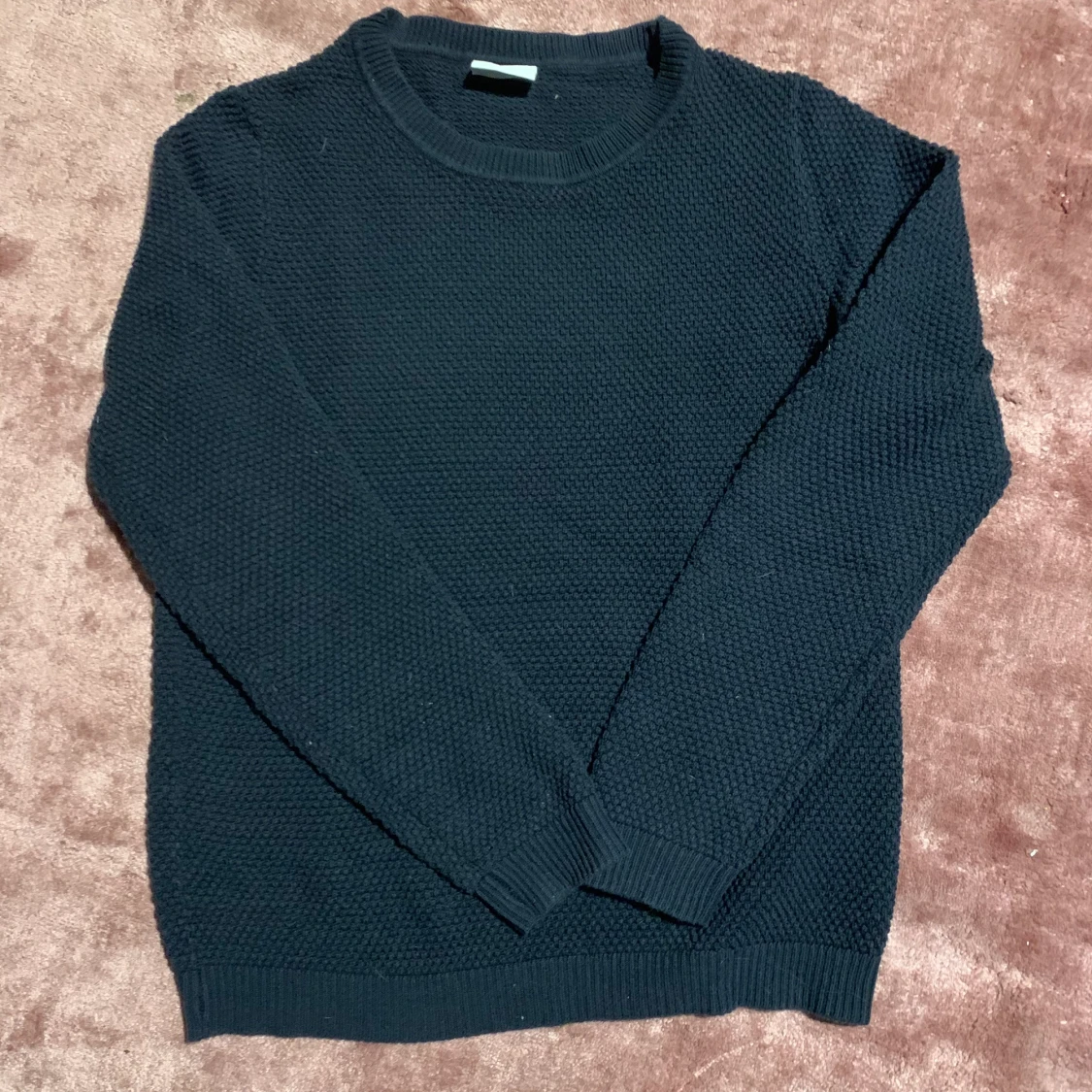 VILA blå stickad tröja strl L 