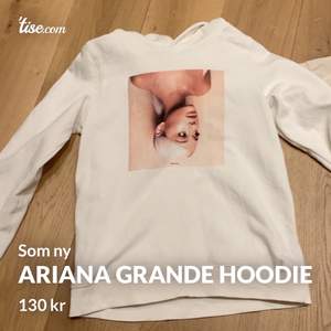 Vit Ariana Grande hoodie från hm! Använd 1 gång men den är som ny! Buda gärna, när jag är nöjd med priset avslutar jag budgivningen!