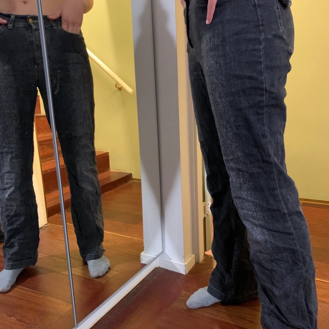 Mörka lowwaist jeans - 90