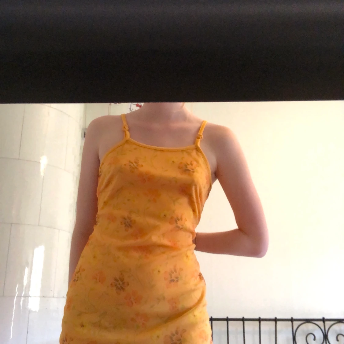 Klänning köpt på plick orange blomning vintage