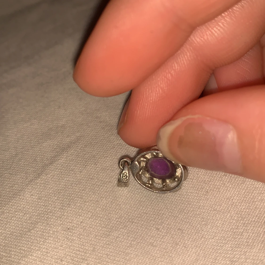 Hängsmycke, opal, silver - 91