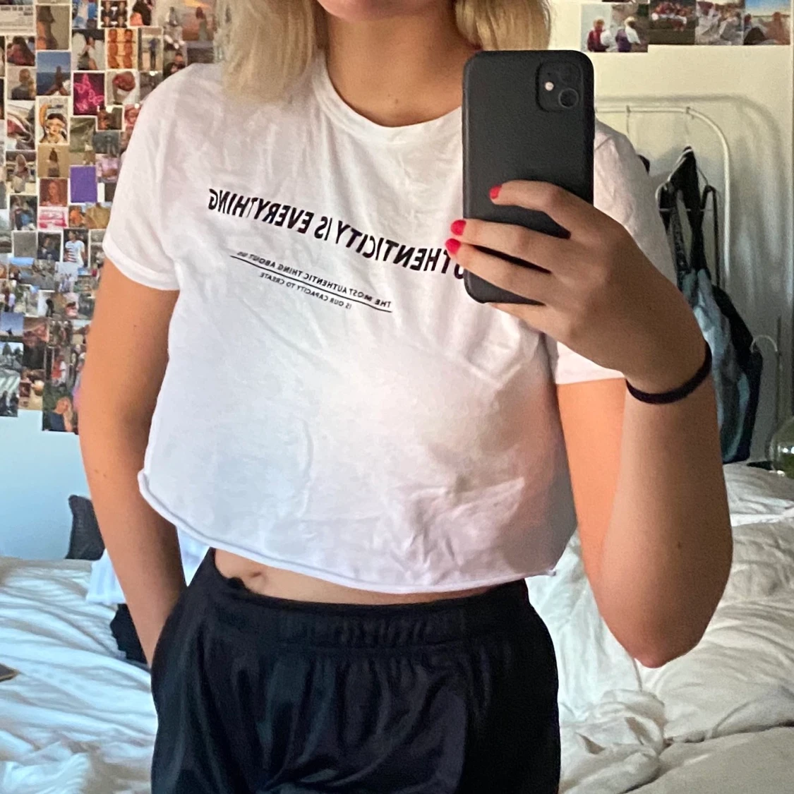 vit croppad tshirt - 91