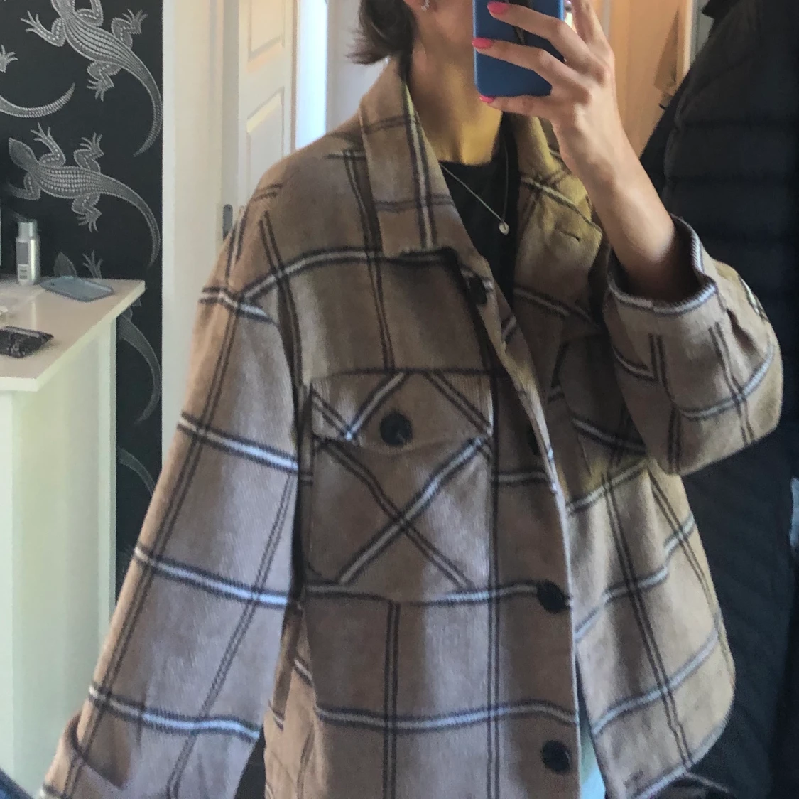 Rutig höstjacka  - 90