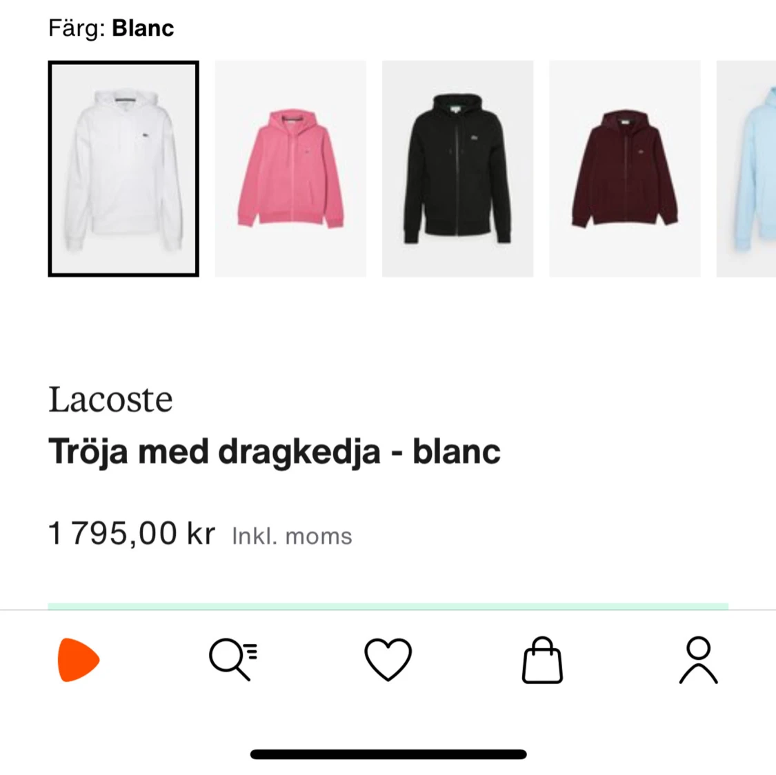 Lacoste zip hoodie - 90