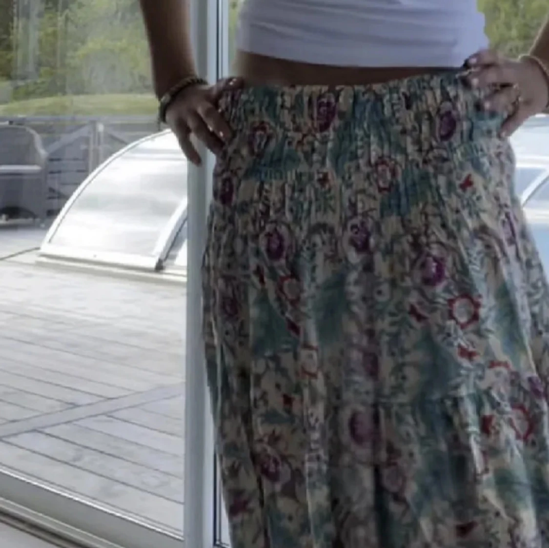 lång mönstrad kjol - 90