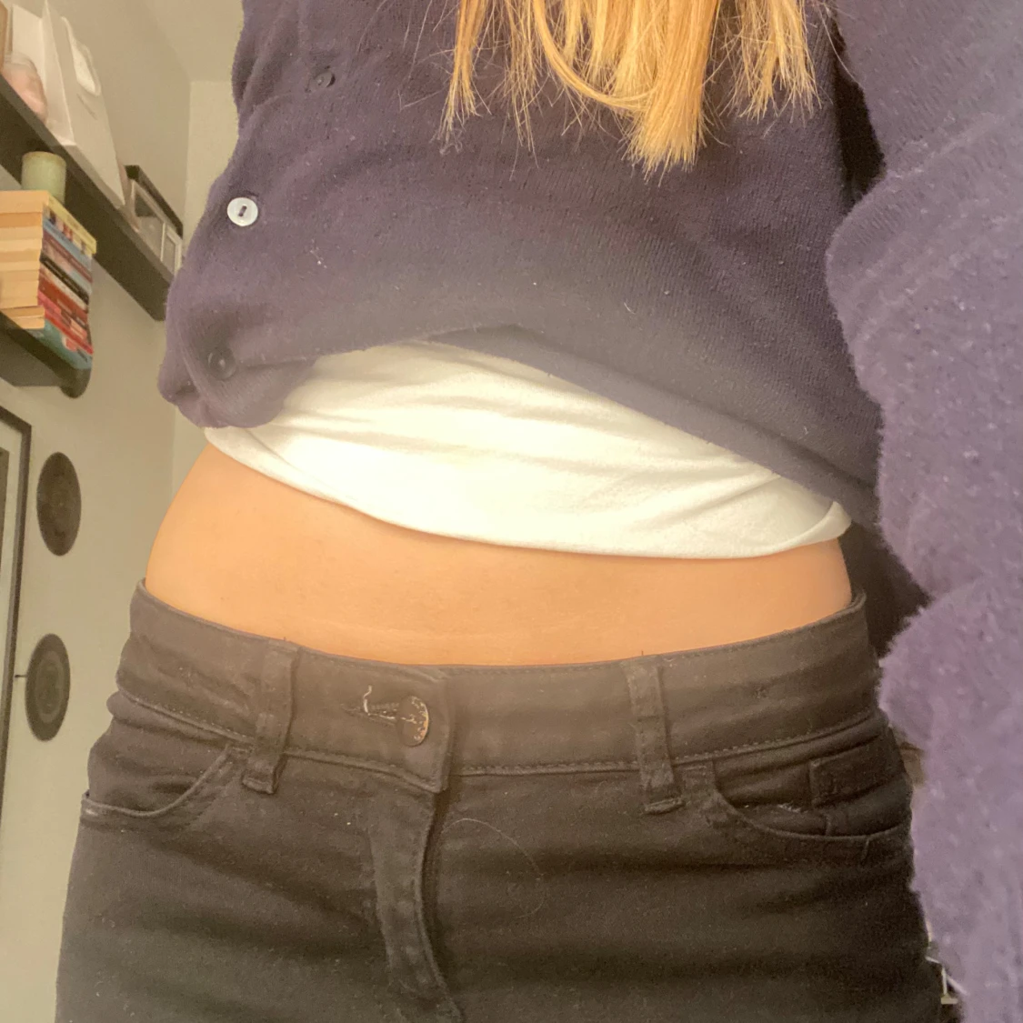 Svarta bootcut byxor - 1