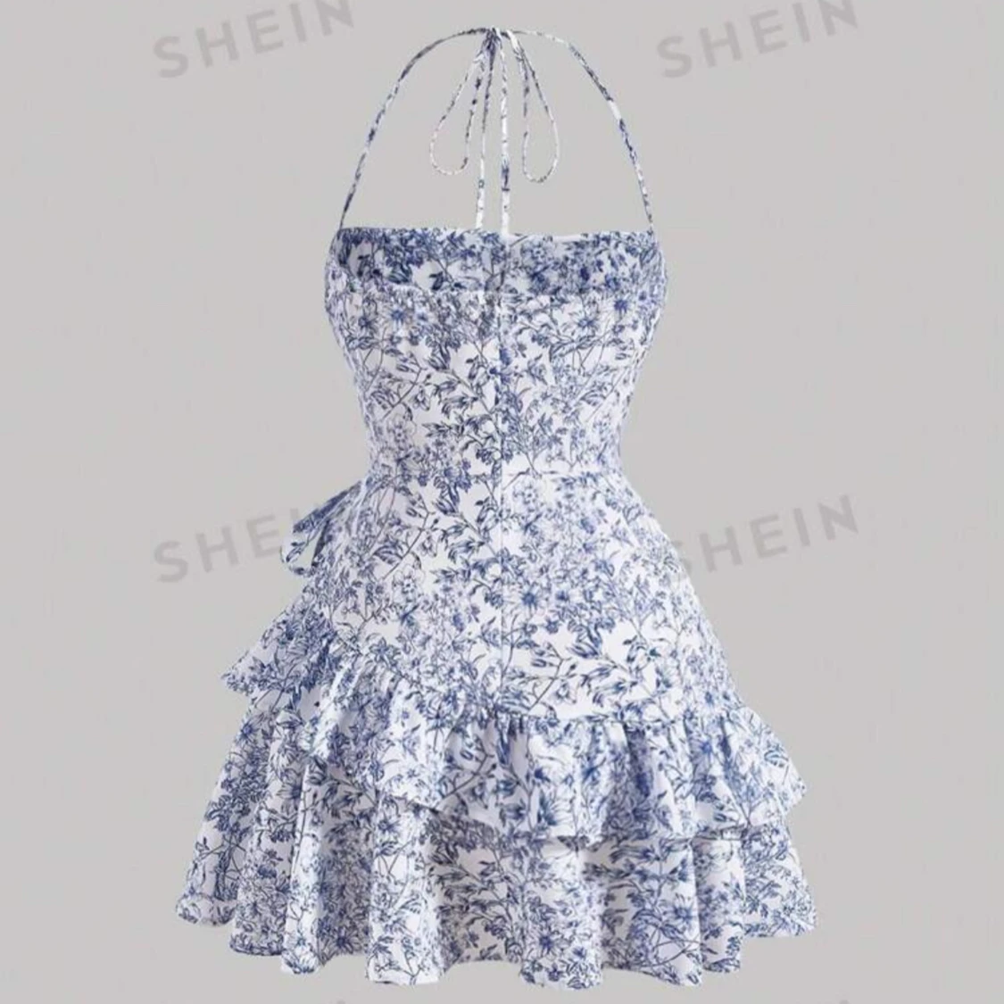 Vit blå klänning  - 90