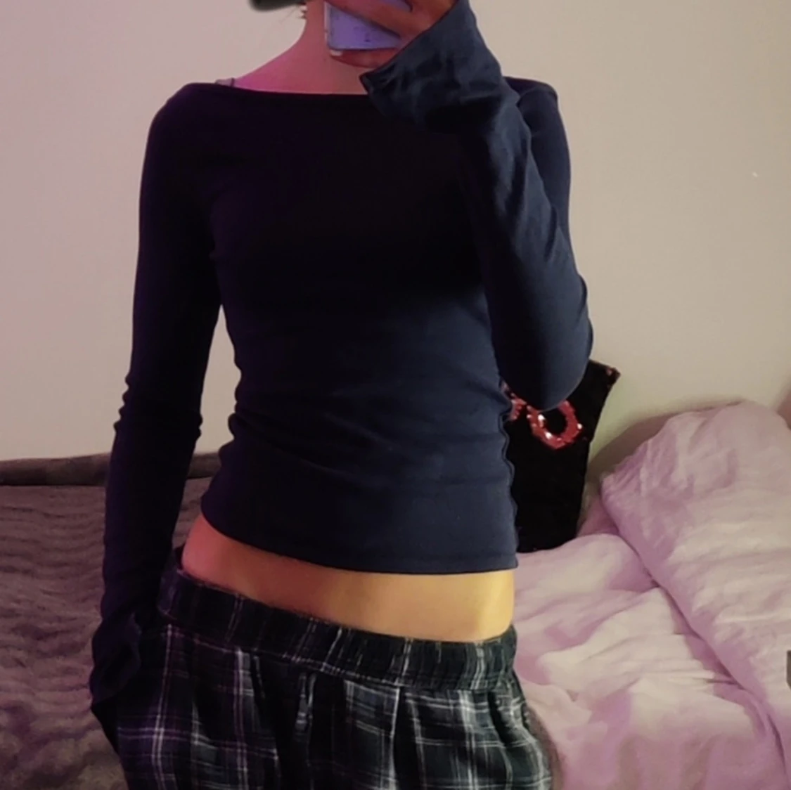 Mörkblå långärmad topp