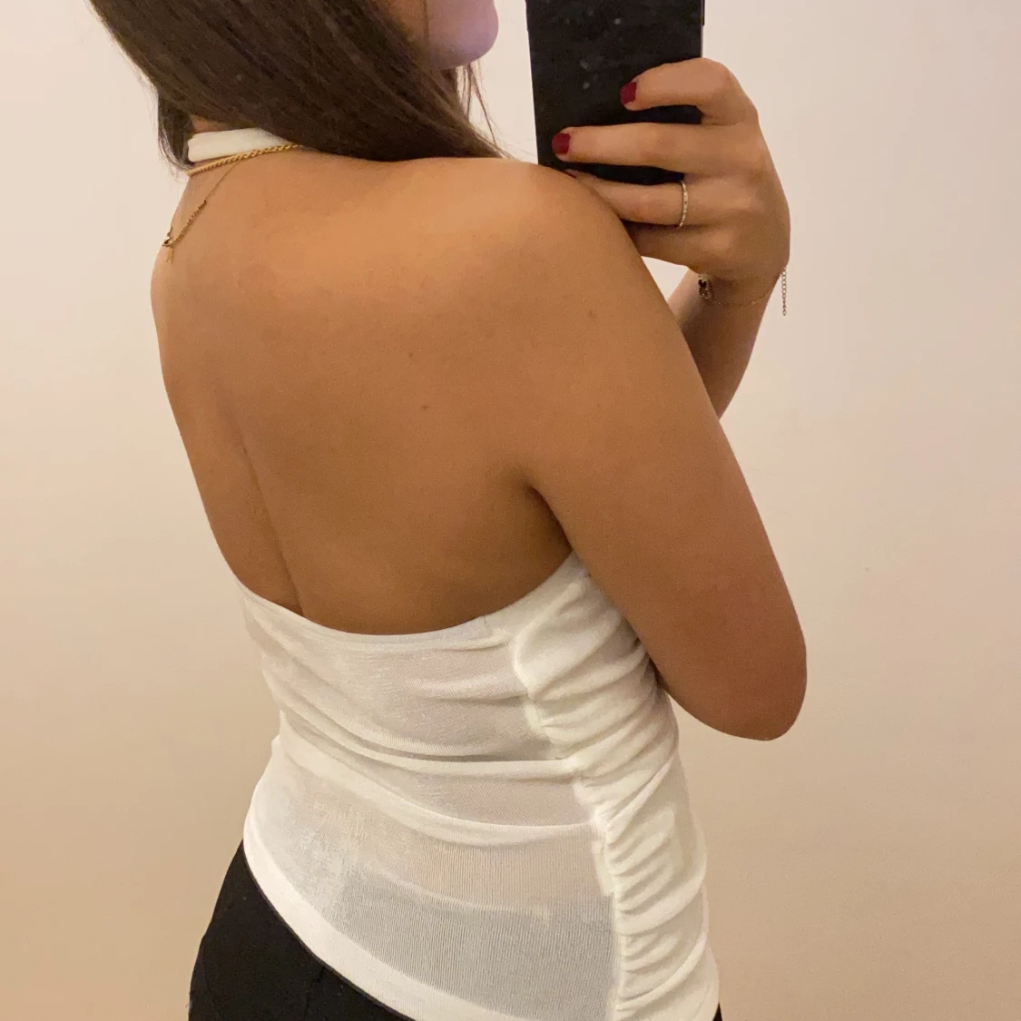 Vit oneshoulder topp - 90