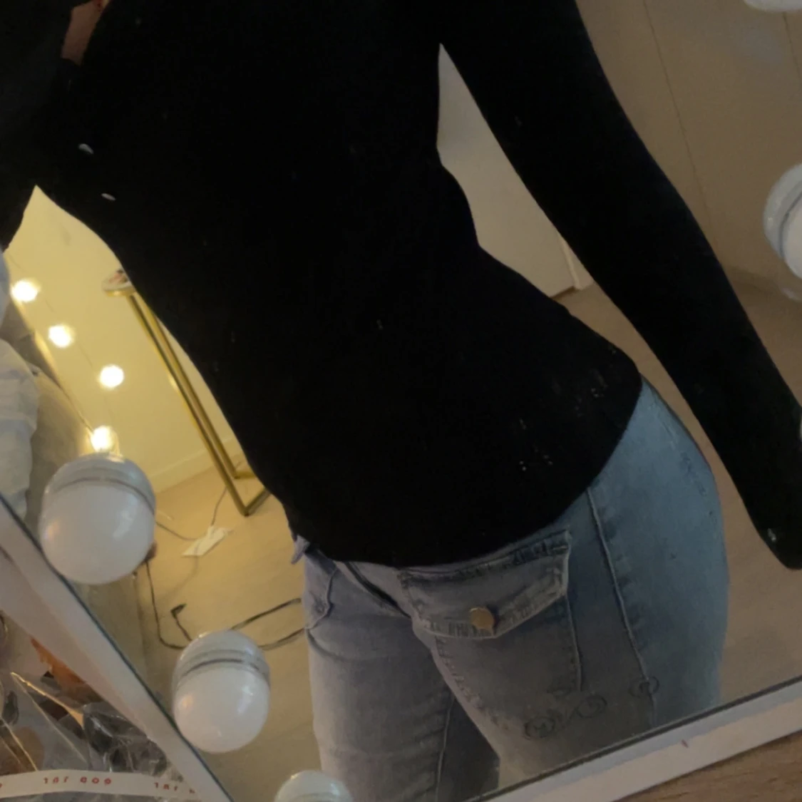 Svart ribbad tröja från Morgan